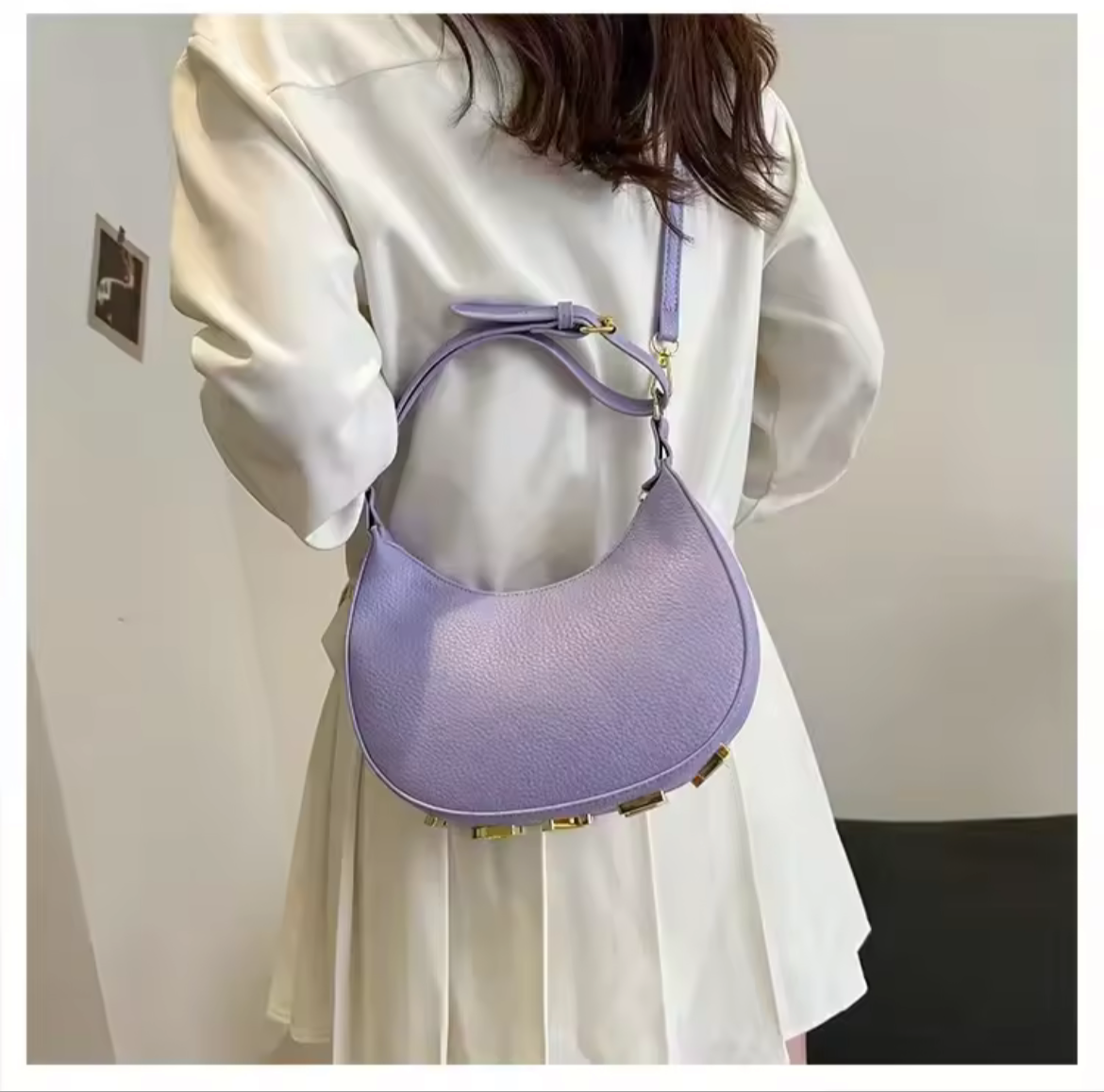 Classic shoulder hobo bag with Metal lettering (many options)