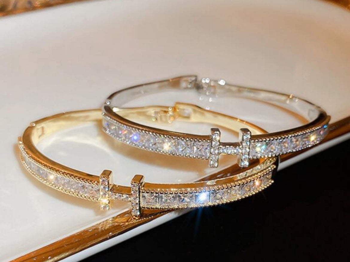 Luxurious Crystal bangles, letter H
