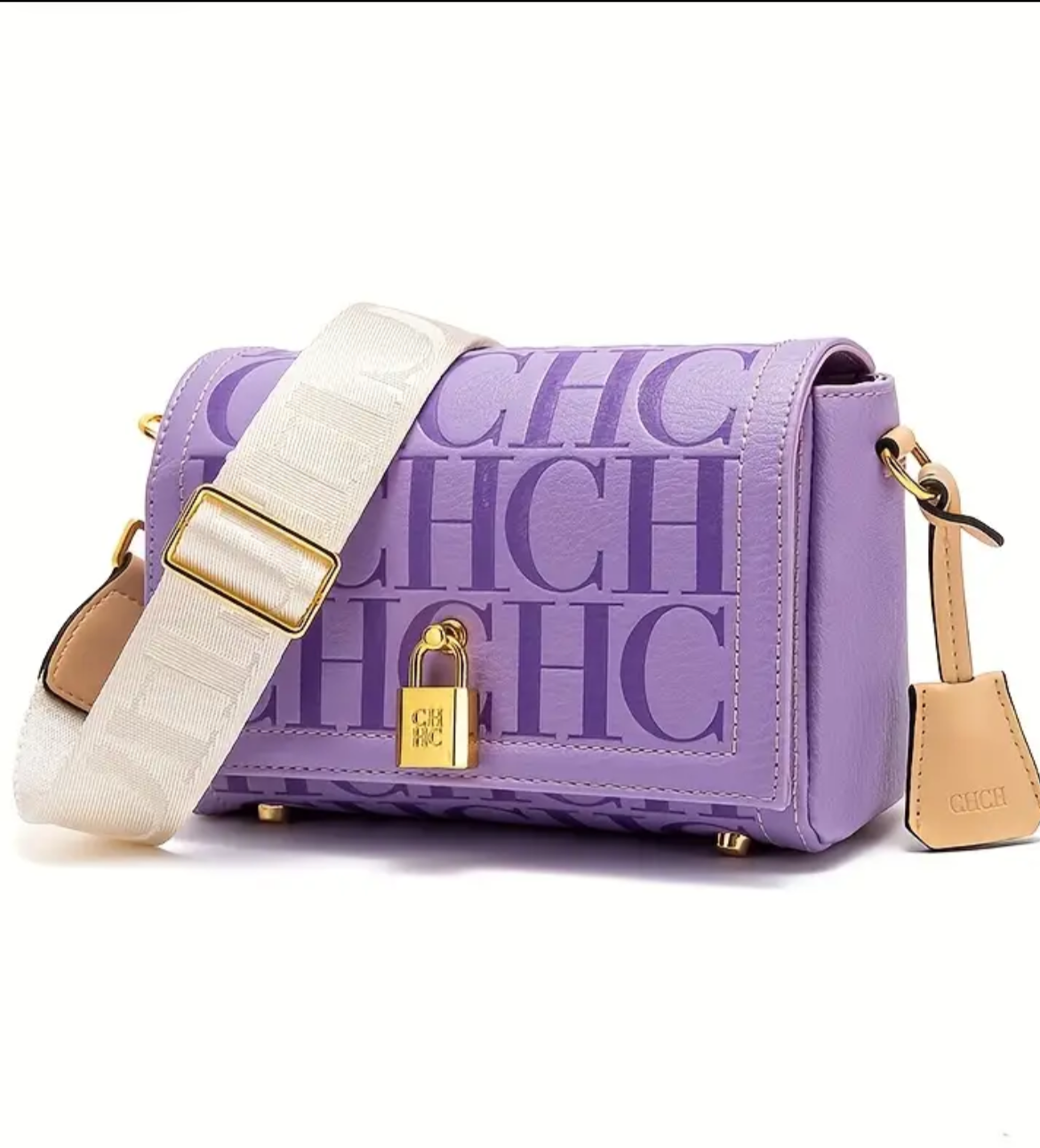 High quality CHCH embossed flap crossbody bag