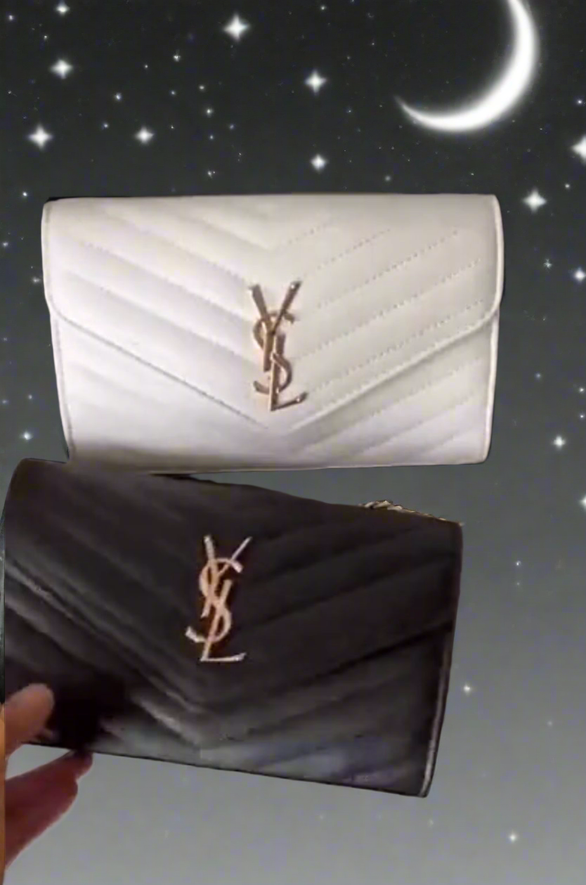 Chevron leather logo crossbody clutch bag