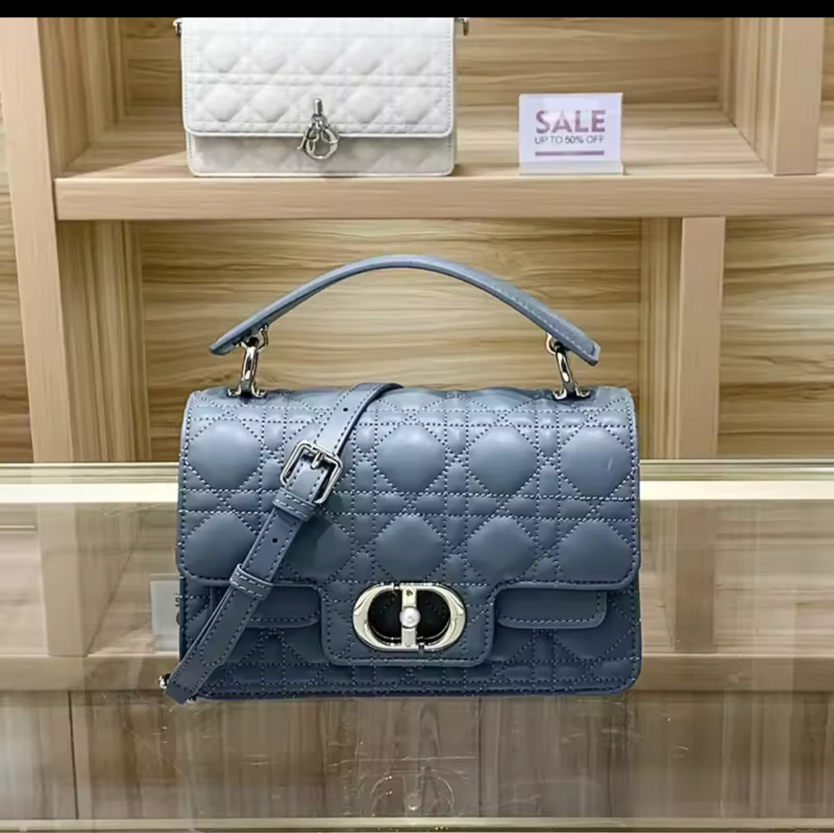 Leather Crossbody “CD Pearl” logo bag, with signature diamond quilted stitching (many options)