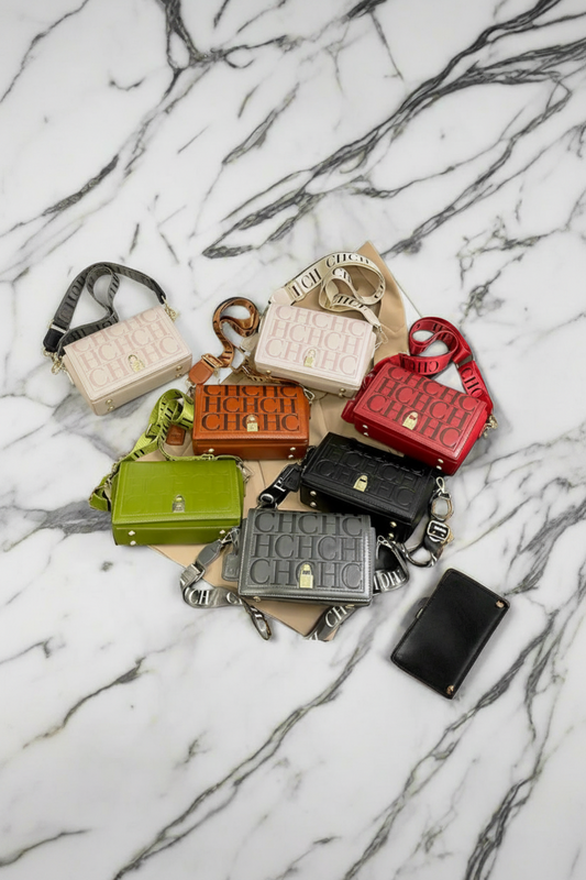 CH embossed monogrammed crossbody with lock decal