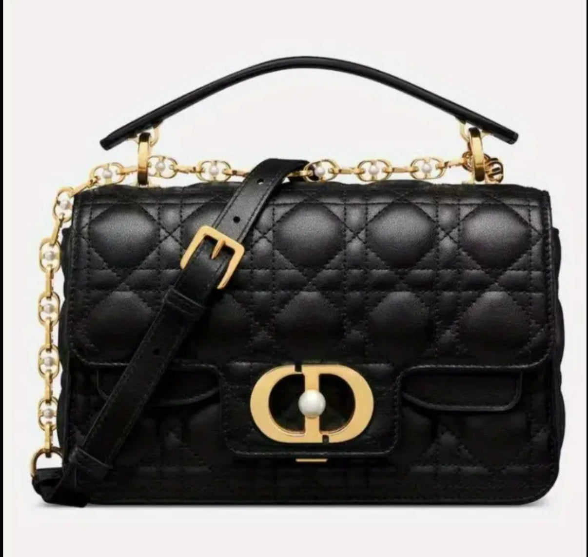 Leather Crossbody “CD Pearl” logo bag, with signature diamond quilted stitching (many options)