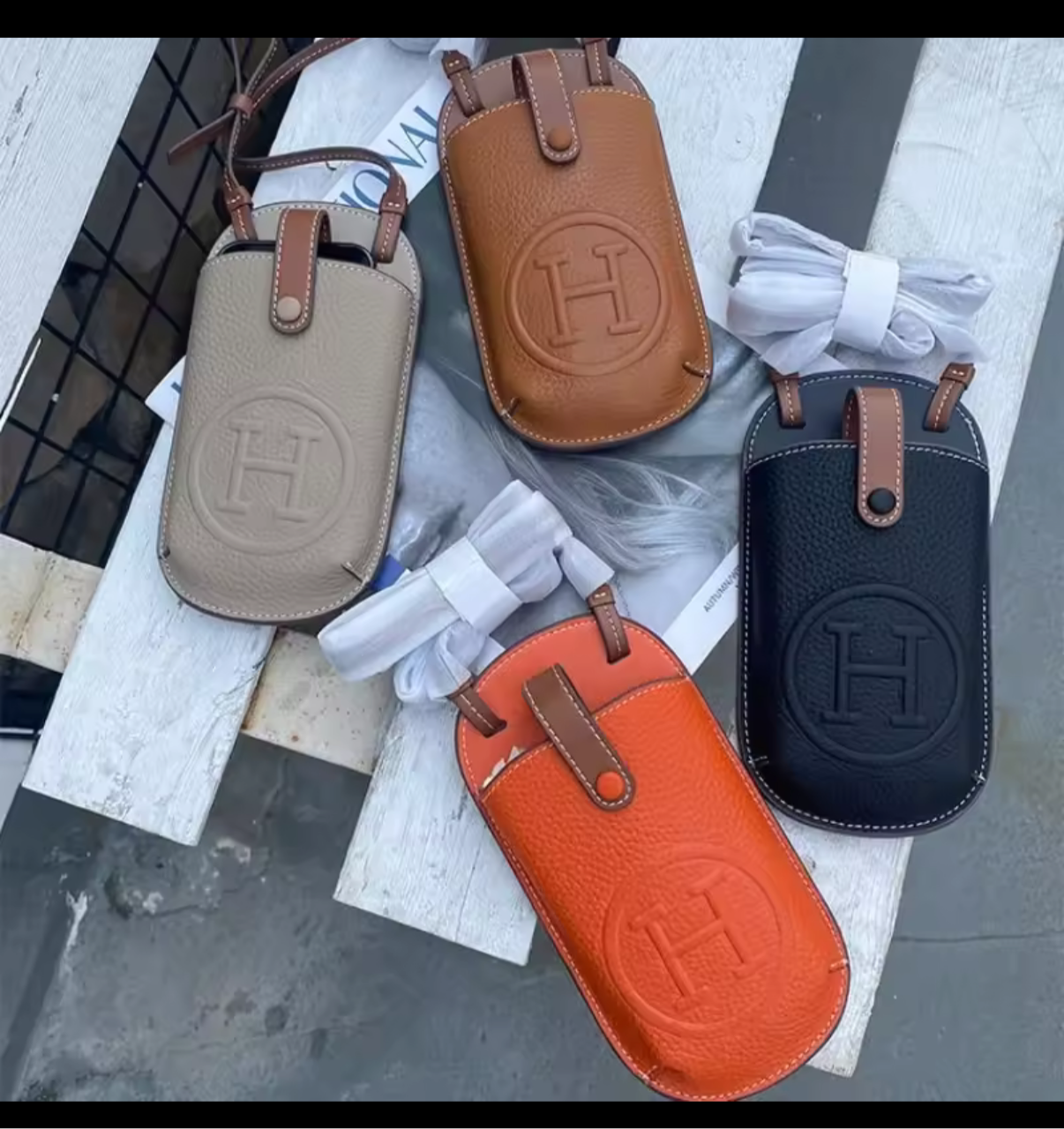 High quality soft grain leather crossbody phone case bags!
