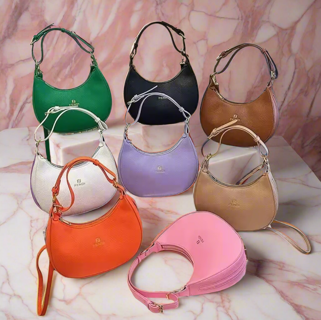 Classic shoulder hobo bag with Metal lettering (many options)