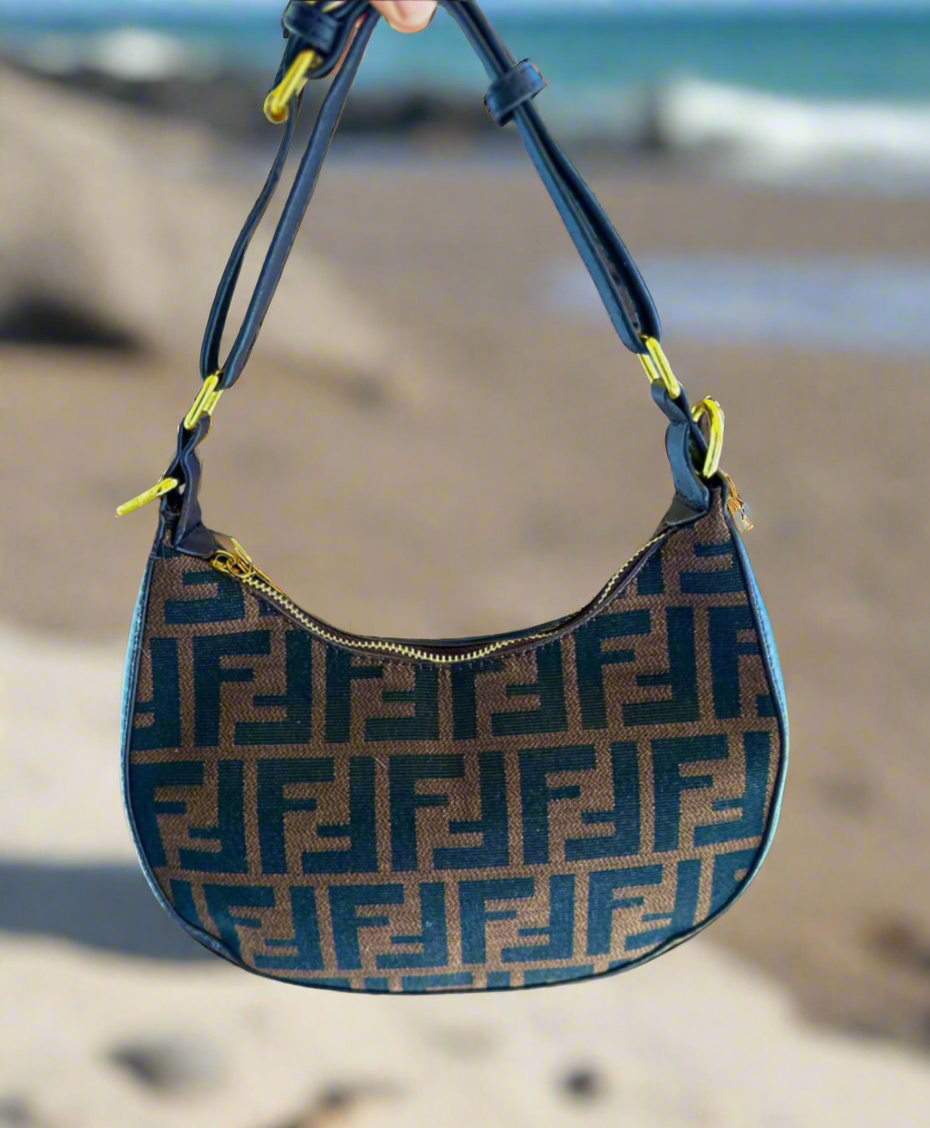 Classic shoulder hobo bag with Metal lettering (many options)