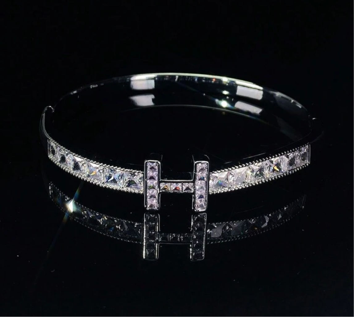 Luxurious Crystal bangles, letter H