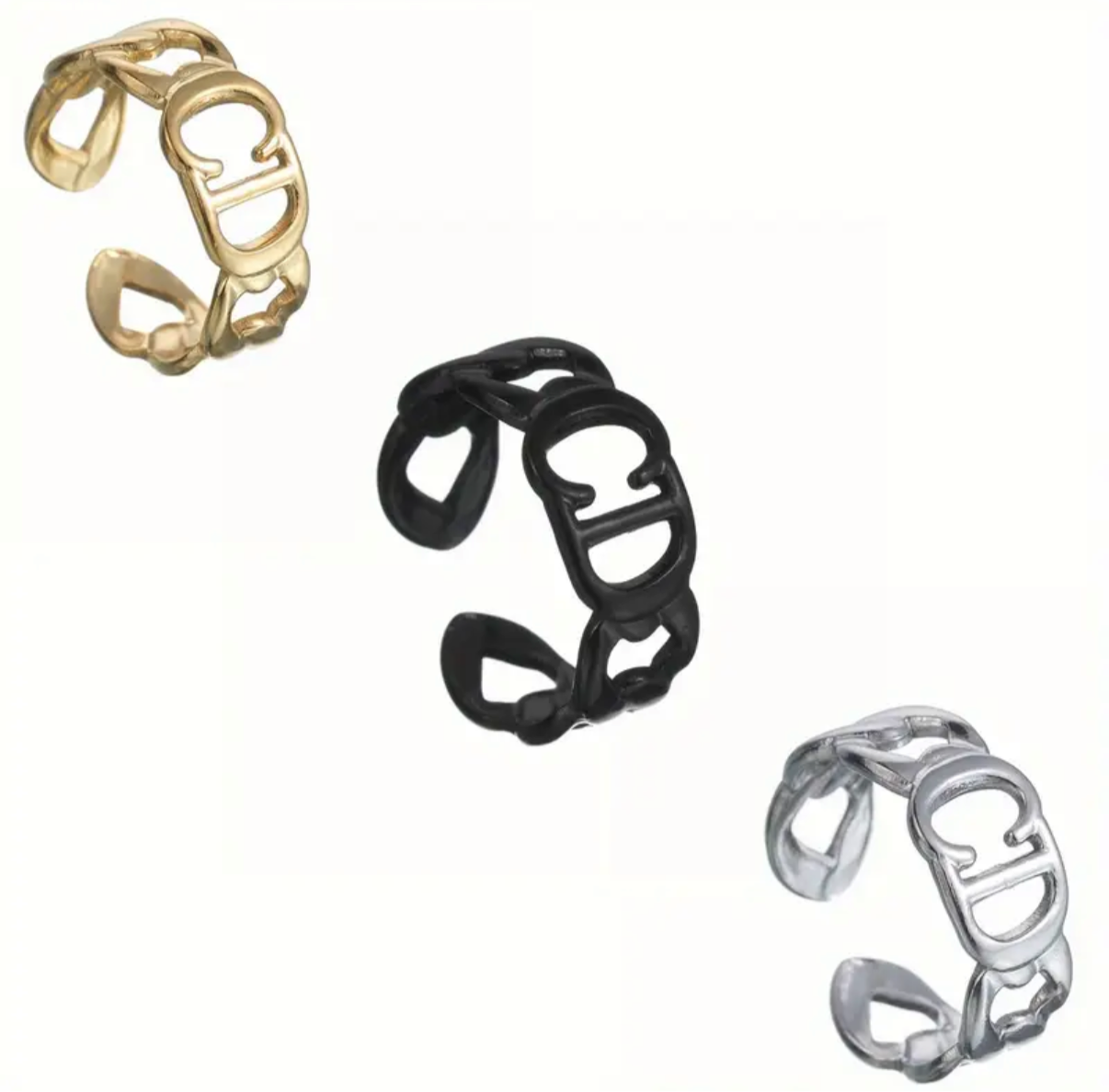 Beautiful inspired rings with logos and adjustable bands (large variety)
