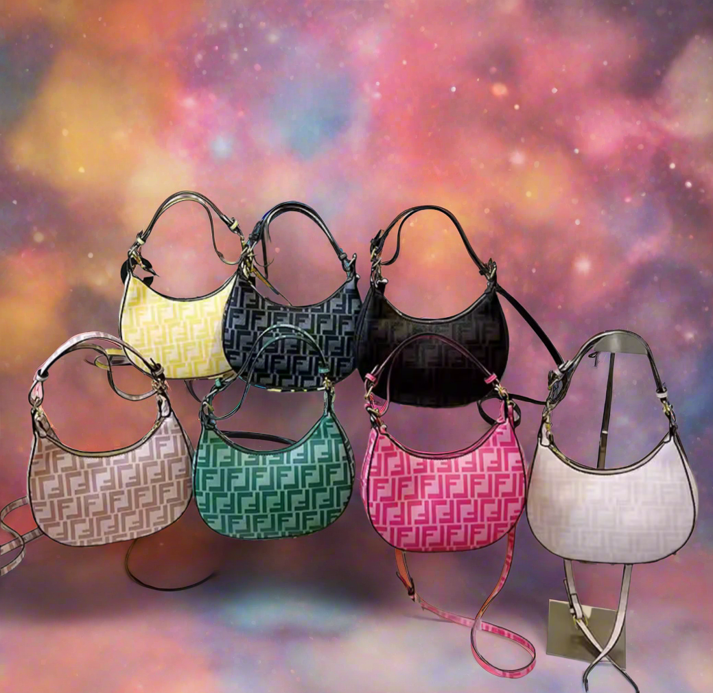 Classic shoulder hobo bag with Metal lettering (many options)