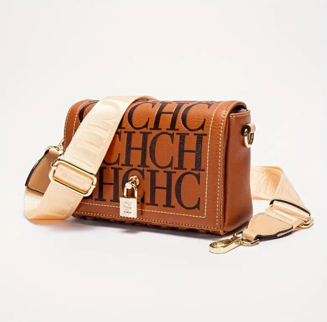 High quality CHCH embossed flap crossbody bag