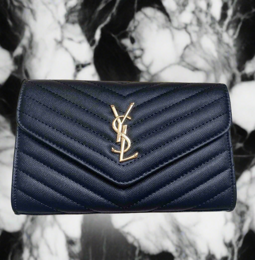 Chevron leather logo crossbody clutch bag