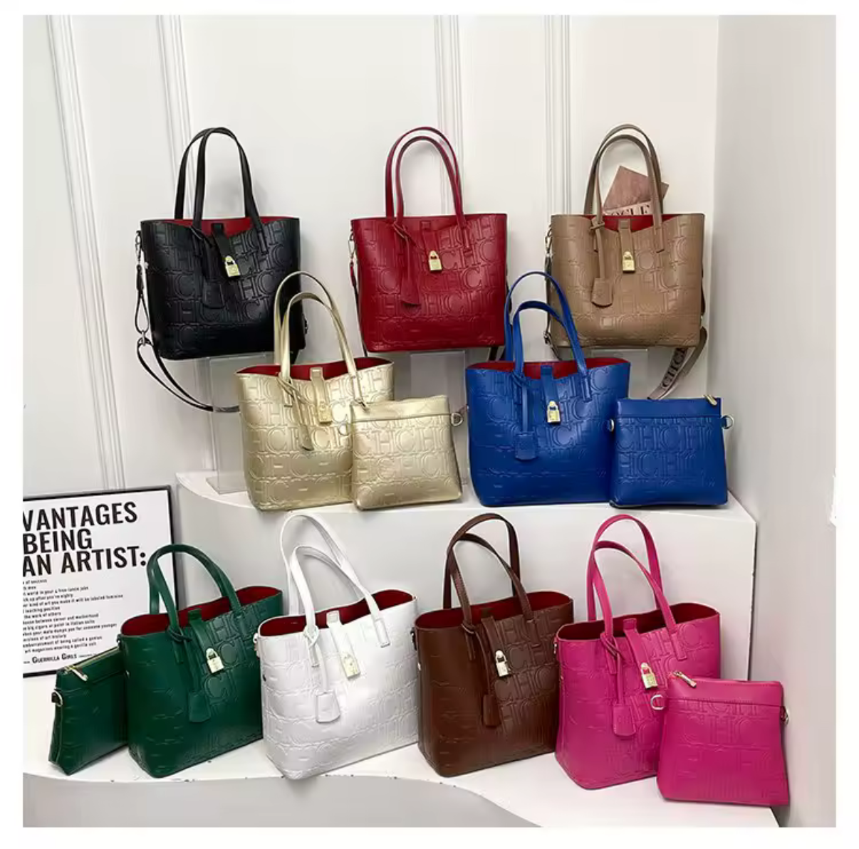 CHCH TOTE BAG W/ smaller pouch bag