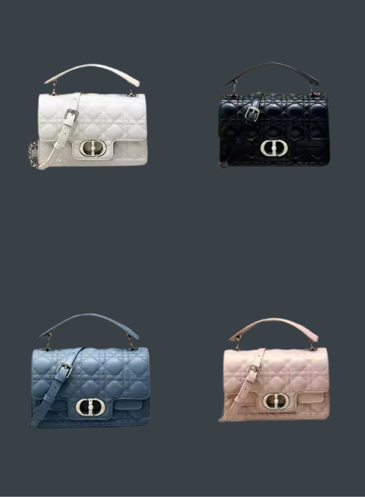 Leather Crossbody “CD Pearl” logo bag, with signature diamond quilted stitching (many options)