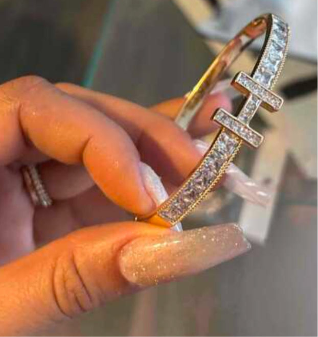 Luxurious Crystal bangles, letter H