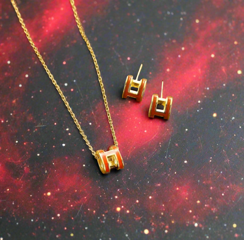 High quality bubble letter H Earrings