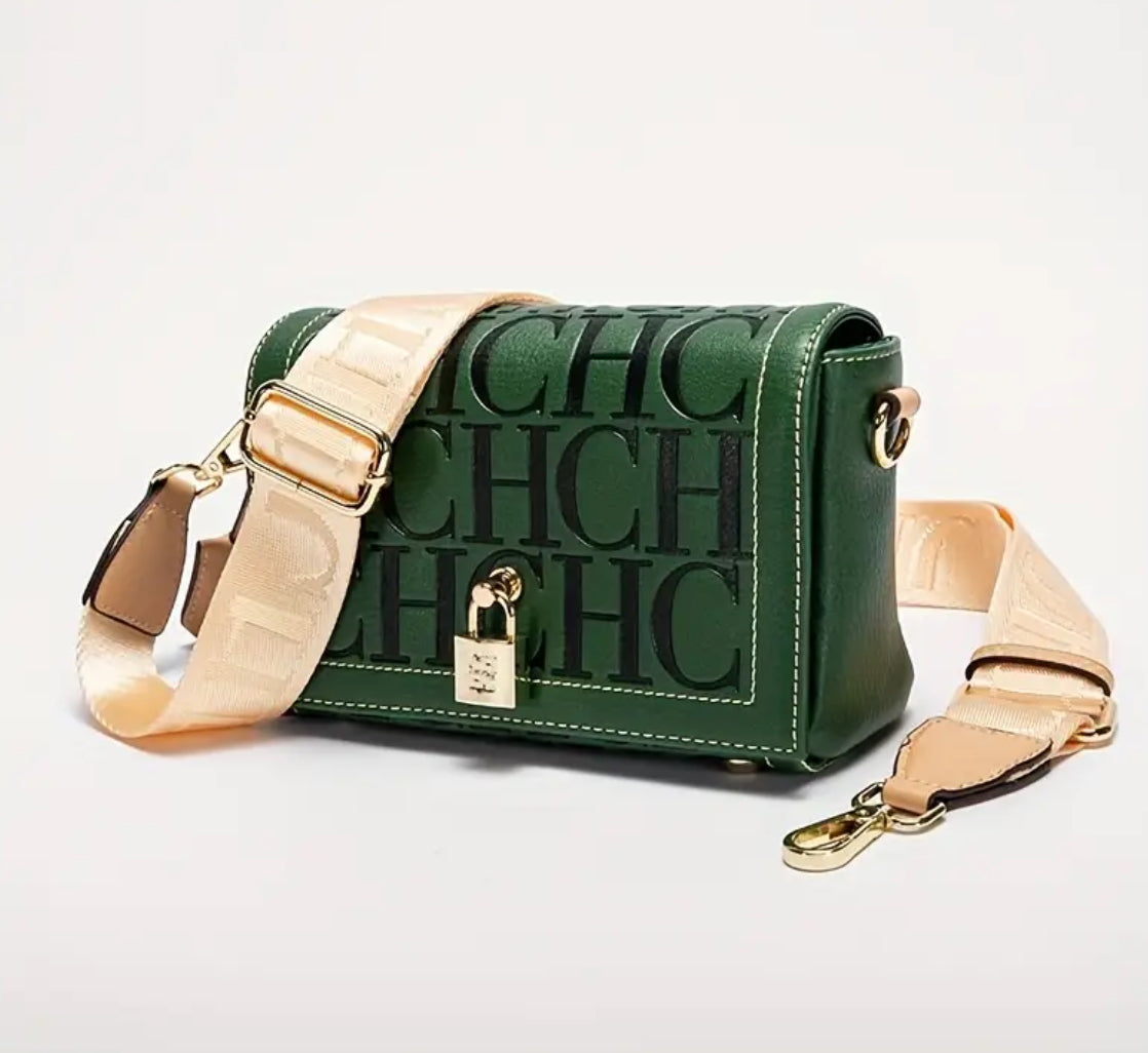 High quality CHCH embossed flap crossbody bag