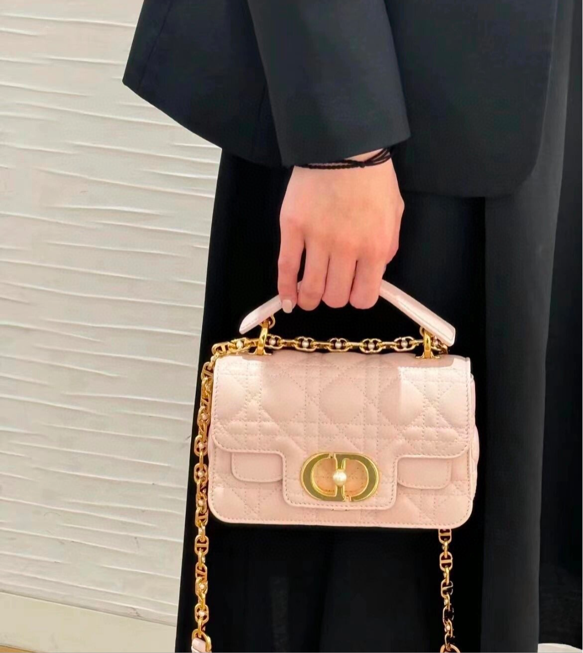 Leather Crossbody “CD Pearl” logo bag, with signature diamond quilted stitching (many options)