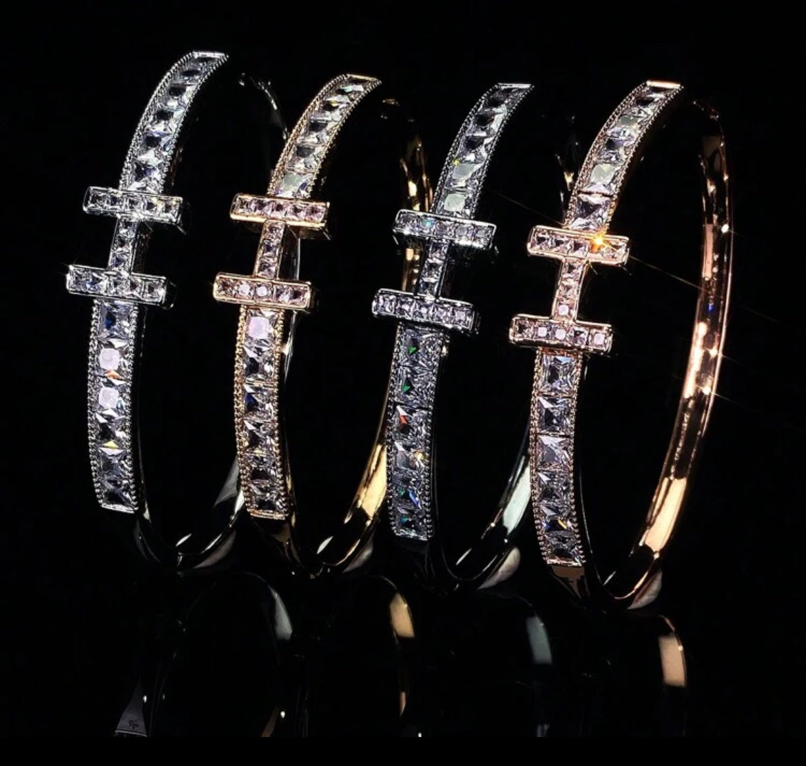 Luxurious Crystal bangles, letter H