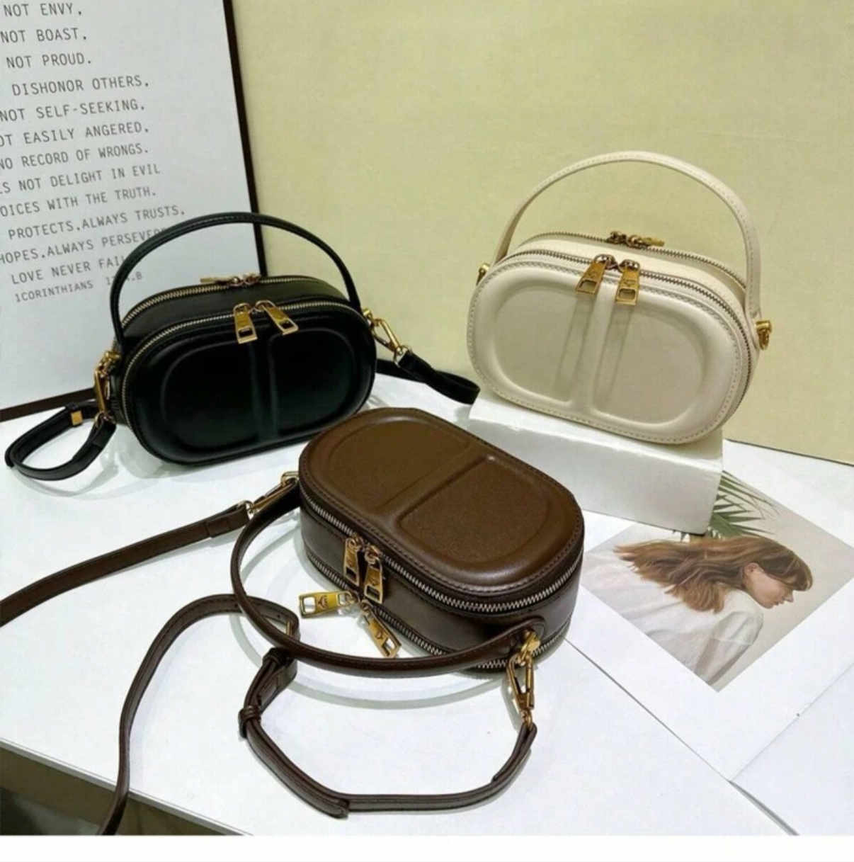 CD letter shapes cross body