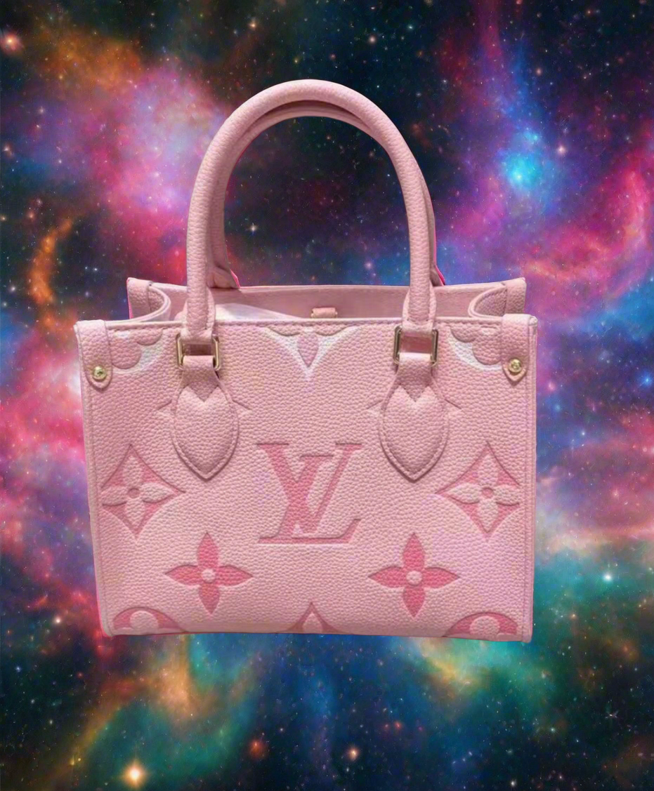 Leather structured logo tote