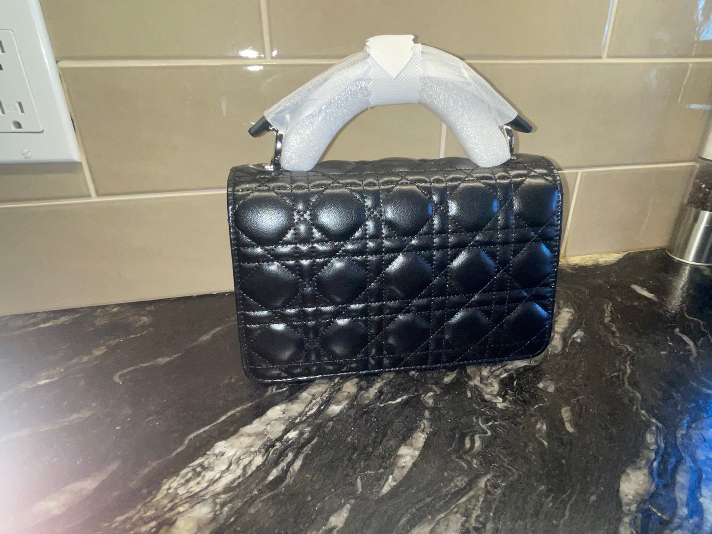 Leather Crossbody “CD Pearl” logo bag, with signature diamond quilted stitching (many options)