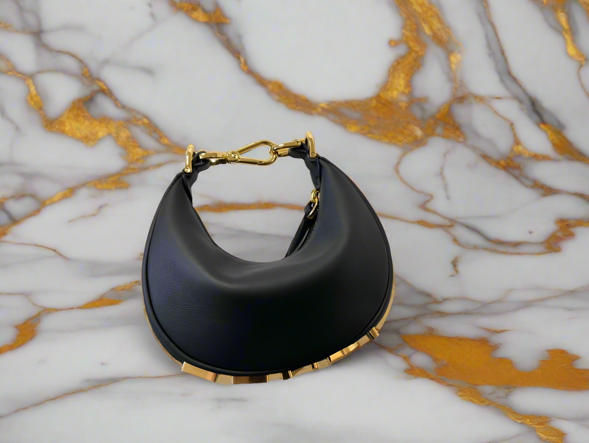 Classic shoulder hobo bag with Metal lettering (many options)
