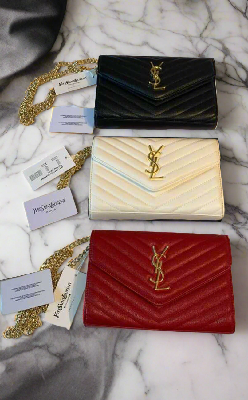 Chevron leather logo crossbody clutch bag