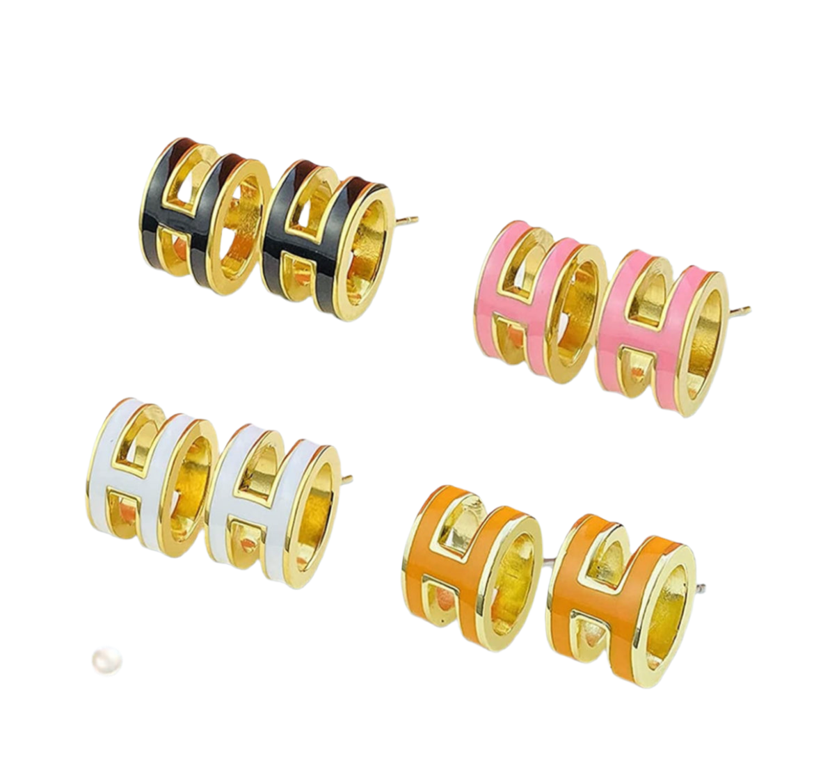 High quality bubble letter H Earrings