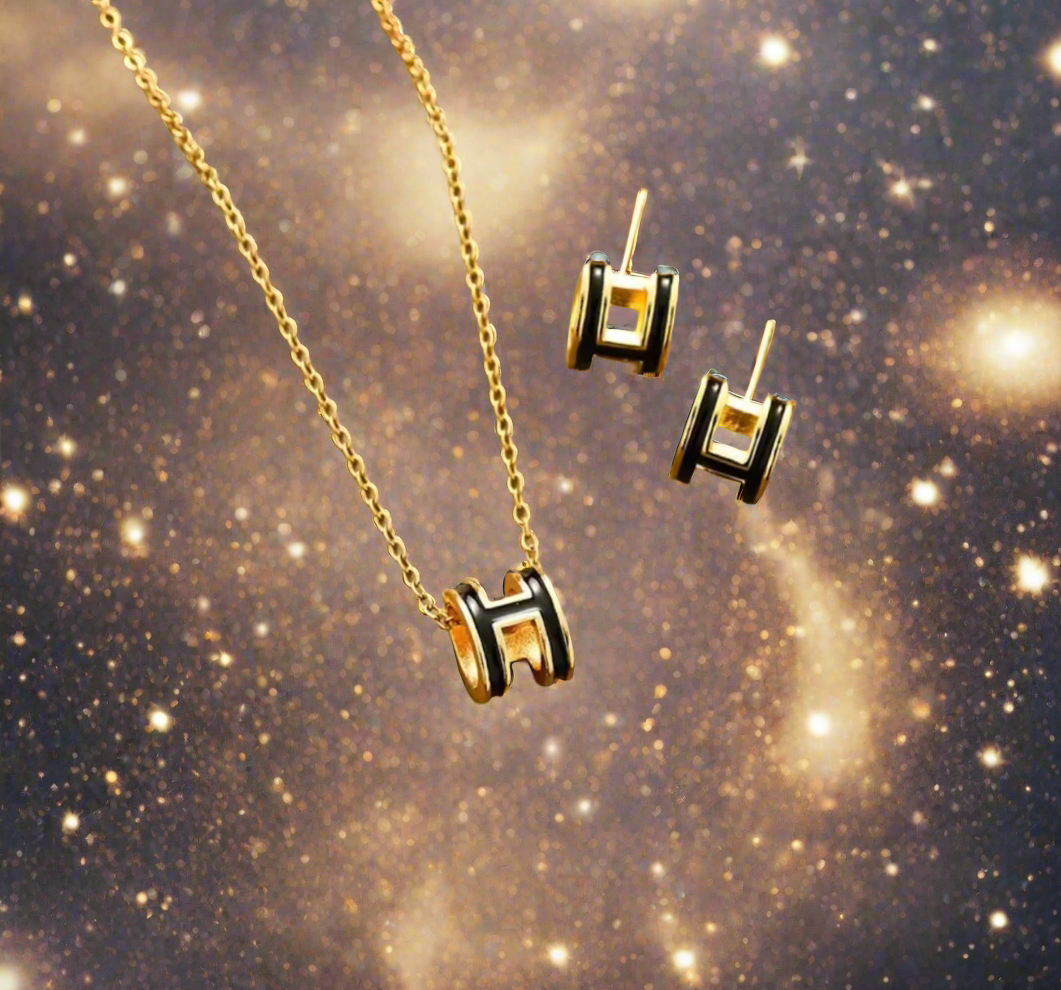 High quality bubble letter H Earrings