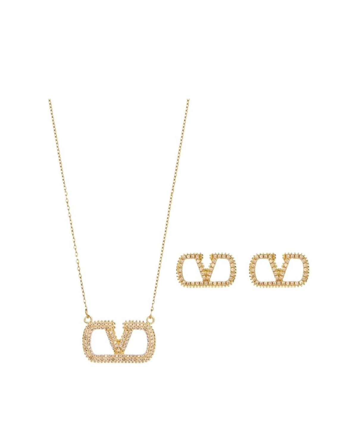 Assorted logo earrings and jewelry sets