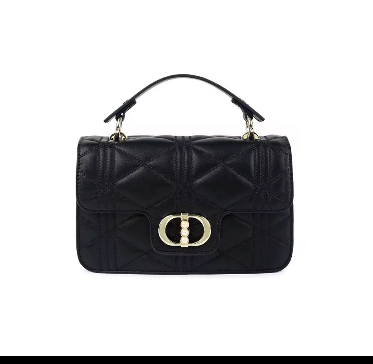 Leather Crossbody “CD Pearl” logo bag, with signature diamond quilted stitching (many options)