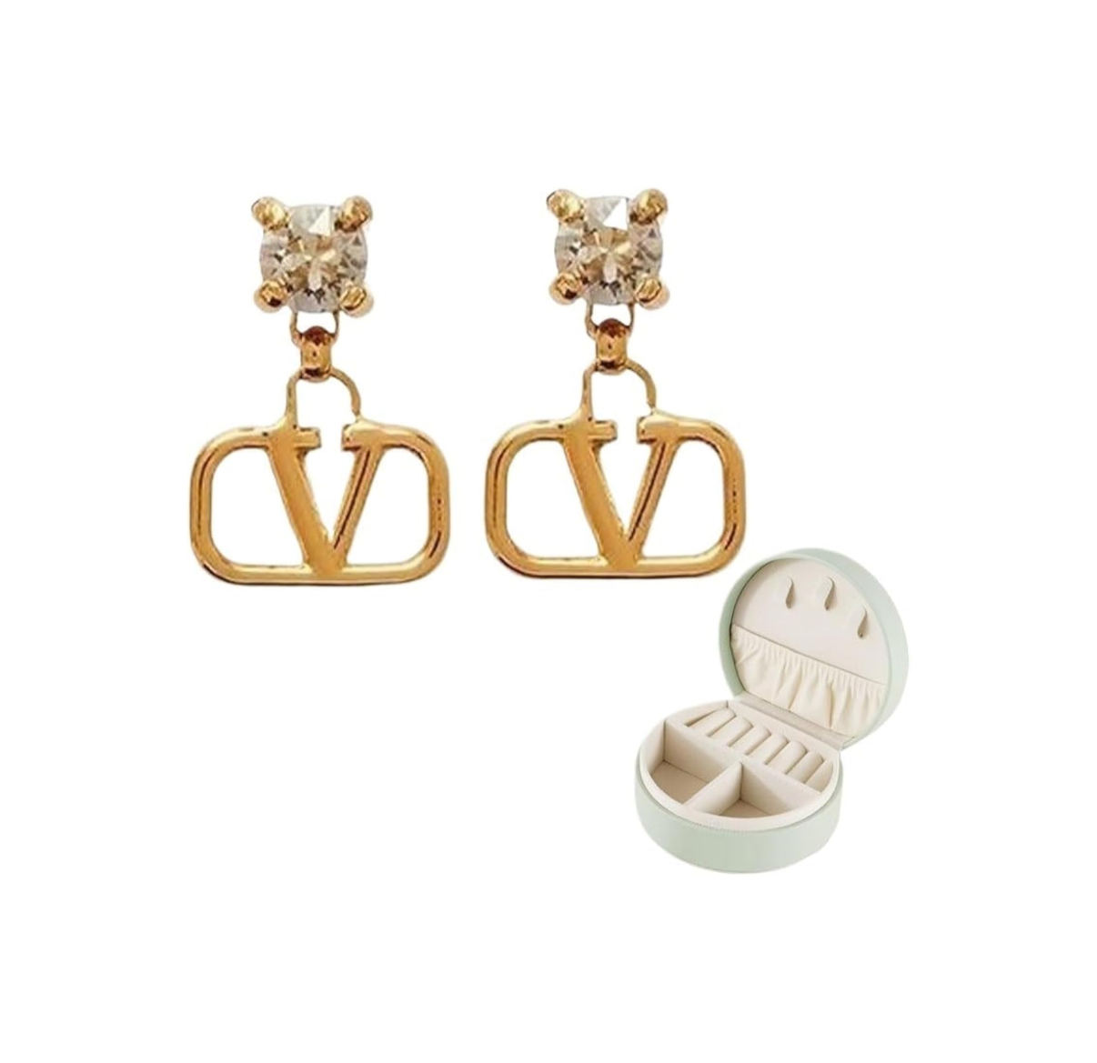 Assorted logo earrings and jewelry sets