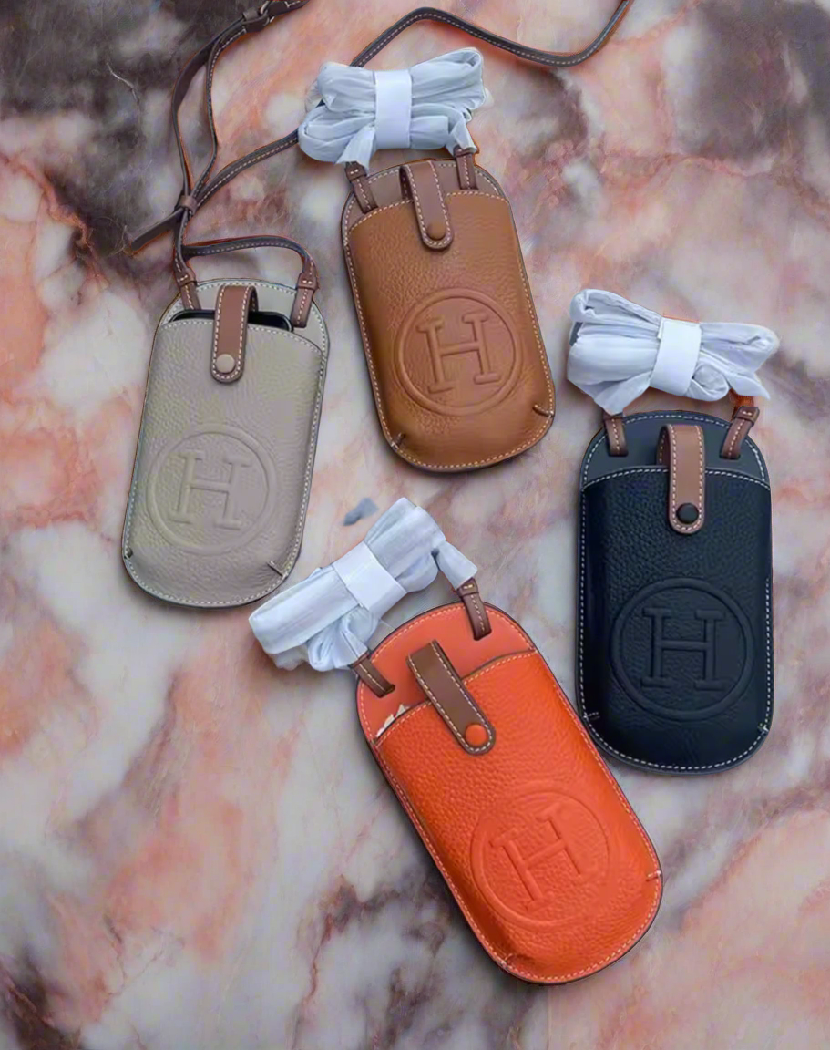 High quality soft grain leather crossbody phone case bags!