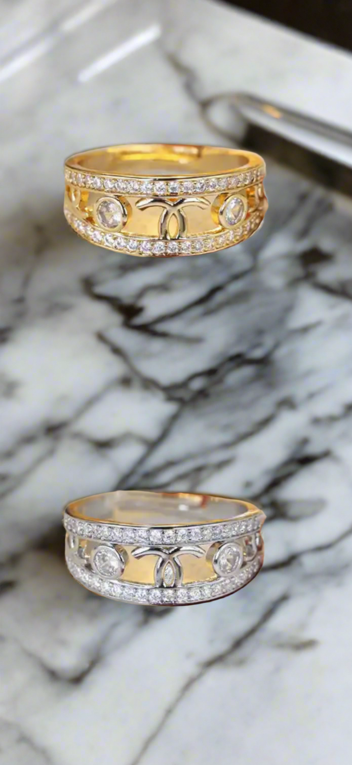 Beautiful inspired rings with logos and adjustable bands (large variety)