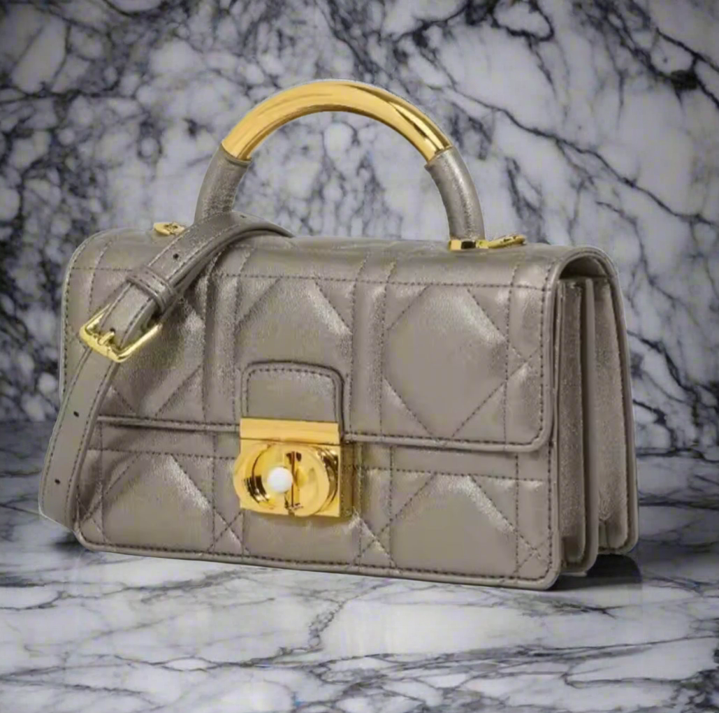 Leather Crossbody “CD Pearl” logo bag, with signature diamond quilted stitching (many options)