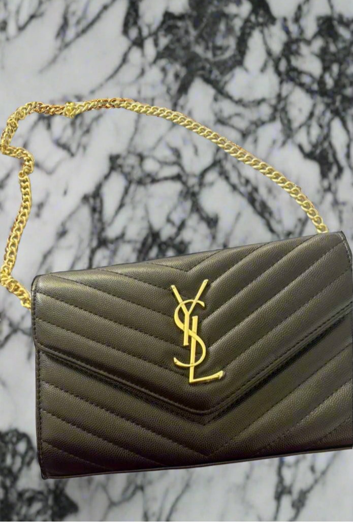 Chevron leather logo crossbody clutch bag