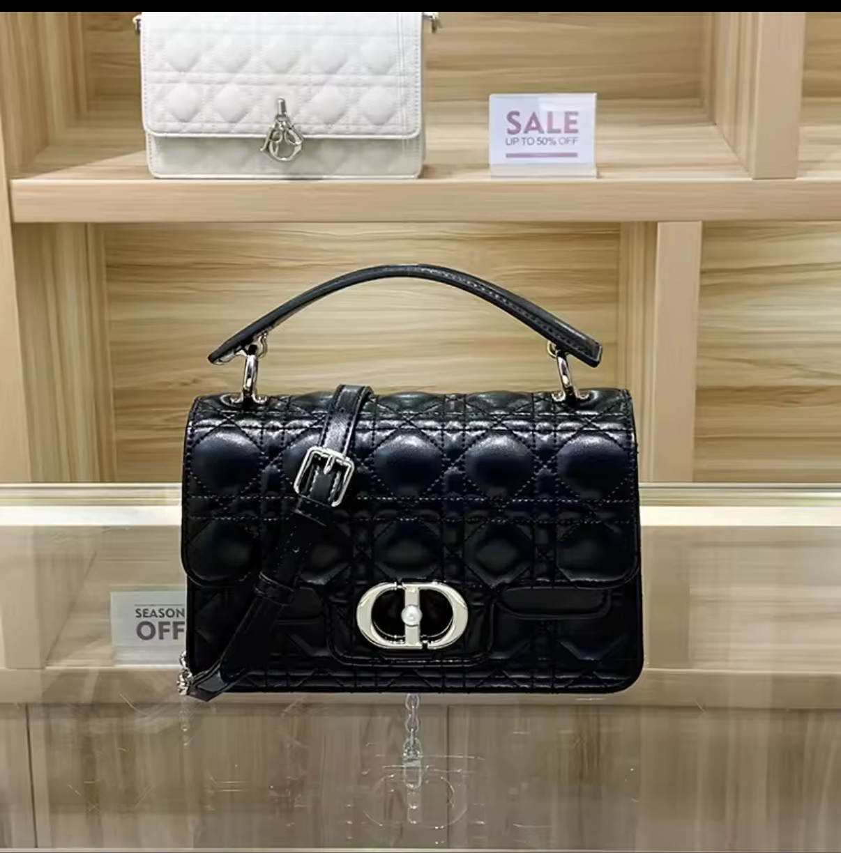 Leather Crossbody “CD Pearl” logo bag, with signature diamond quilted stitching (many options)