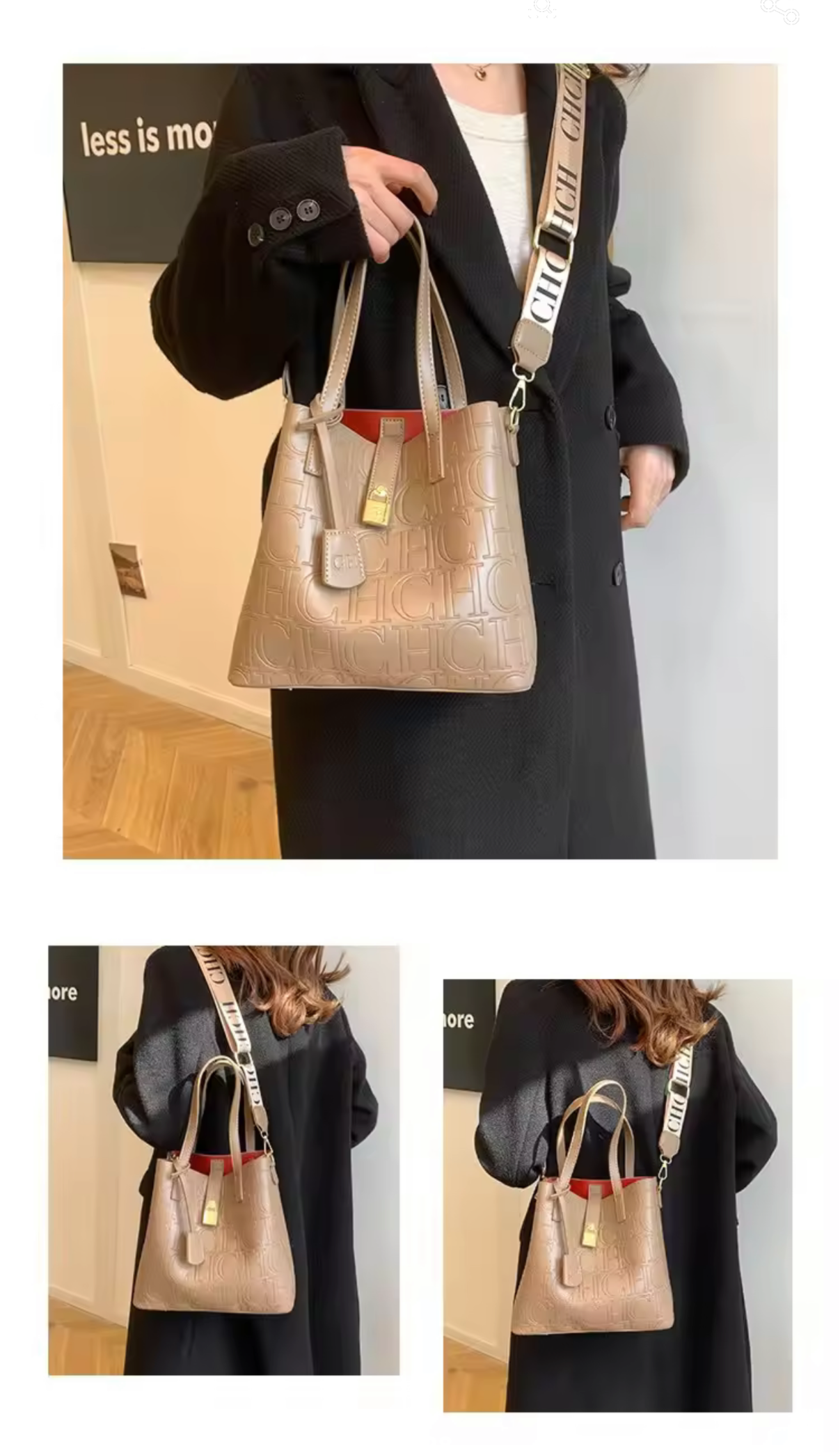 CHCH TOTE BAG W/ smaller pouch bag