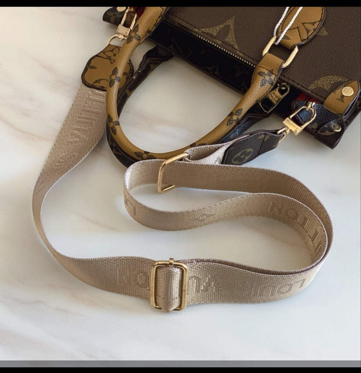 Leather structured logo tote