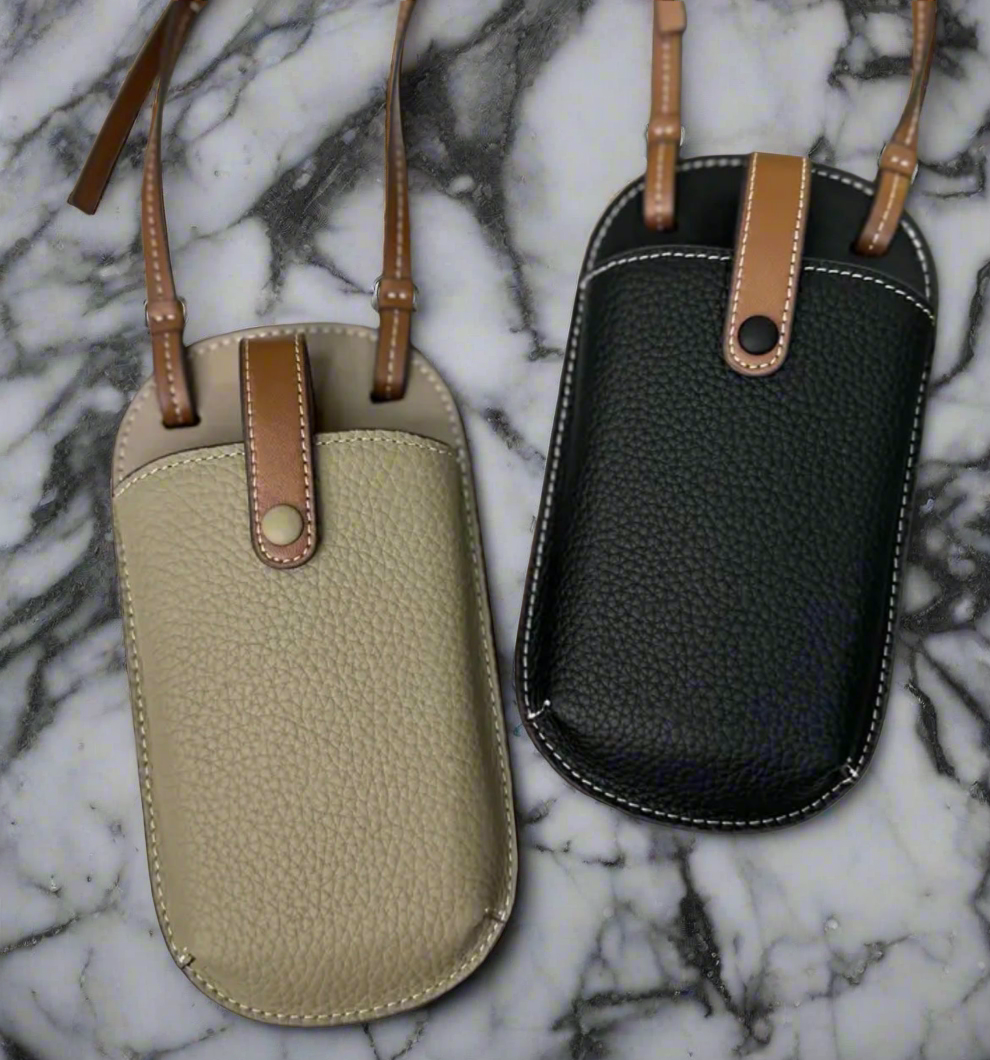 High quality soft grain leather crossbody phone case bags!