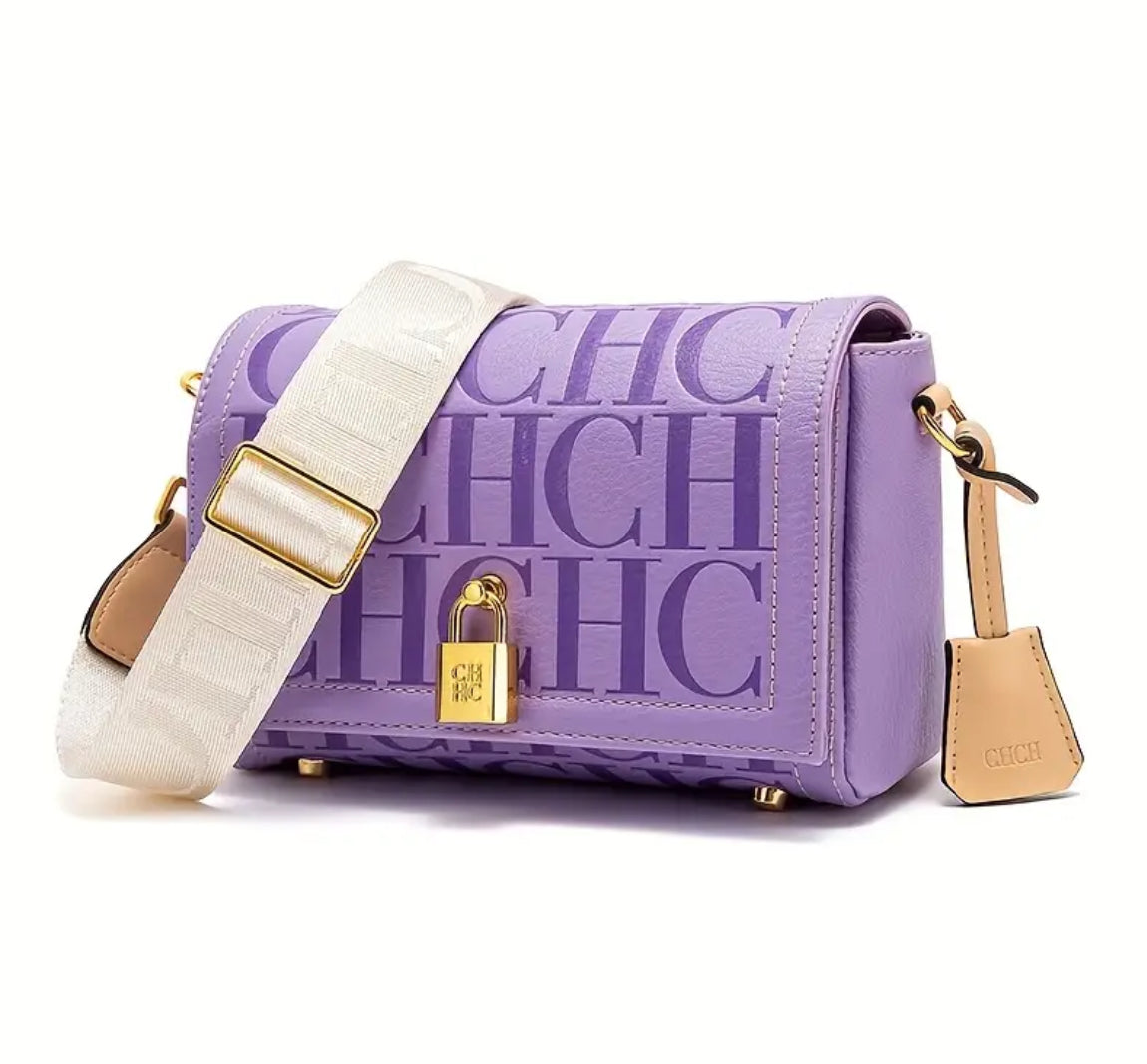 High quality CHCH embossed flap crossbody bag