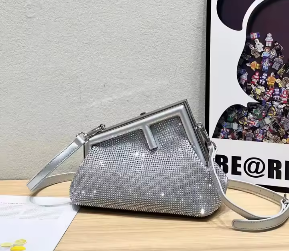 Crystal bedazzled silver