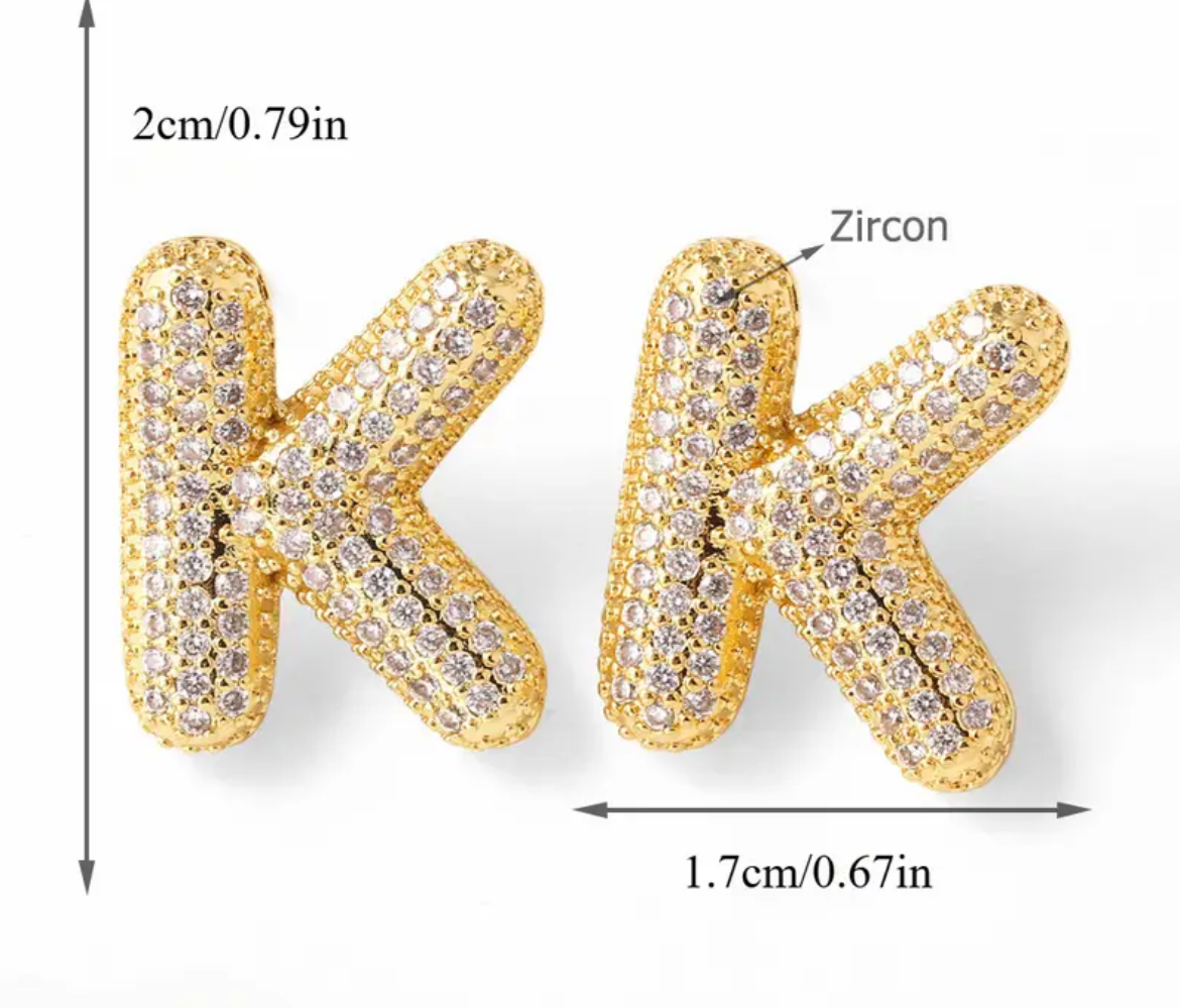 Large Bubble Letter EARRINGS