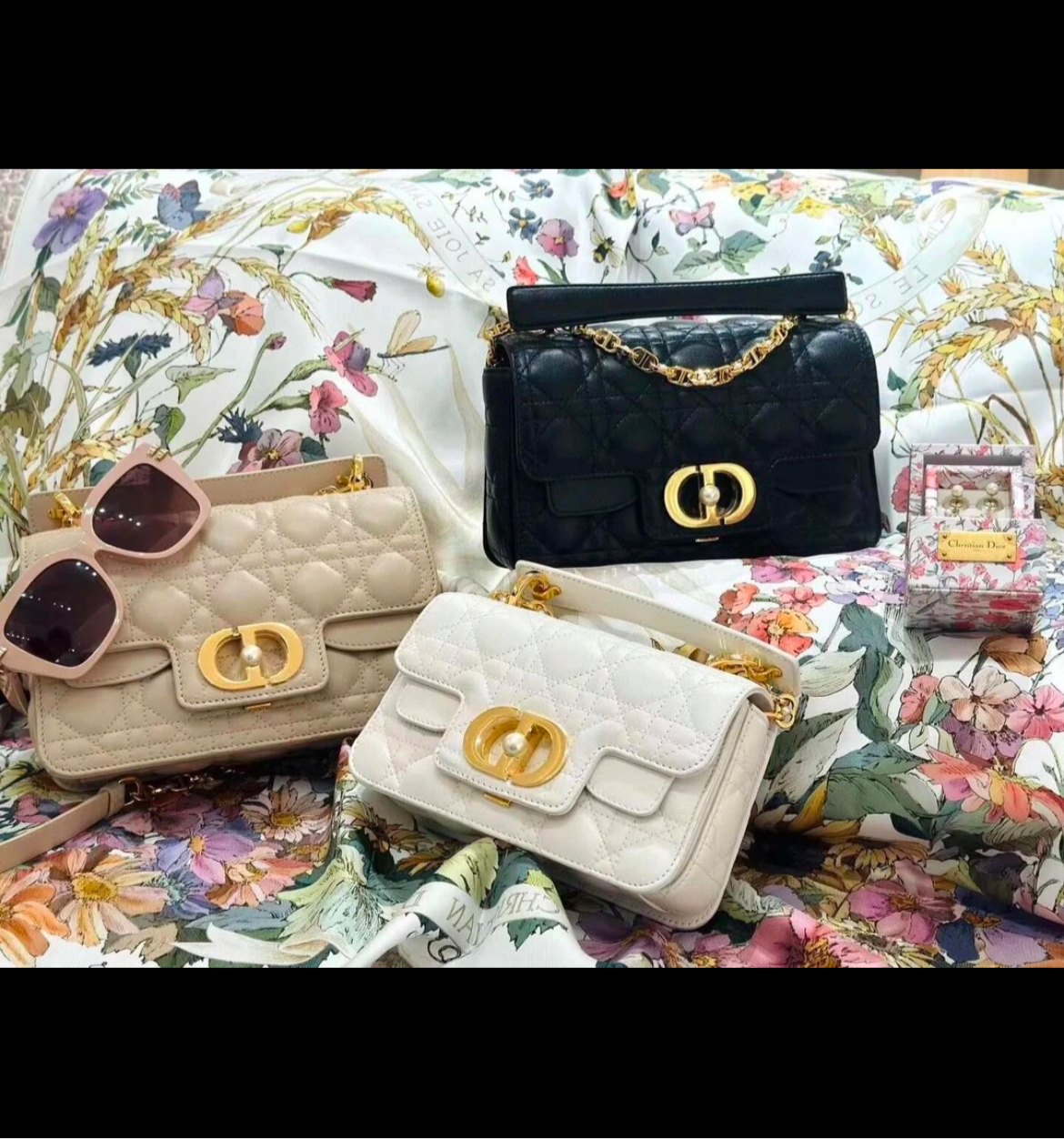 Leather Crossbody “CD Pearl” logo bag, with signature diamond quilted stitching (many options)