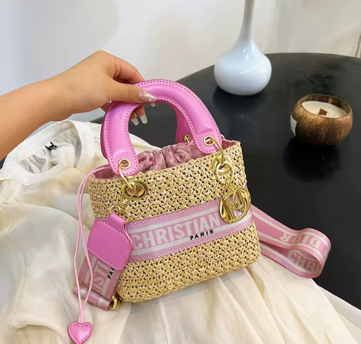 Structured square tote “DIANA” bag