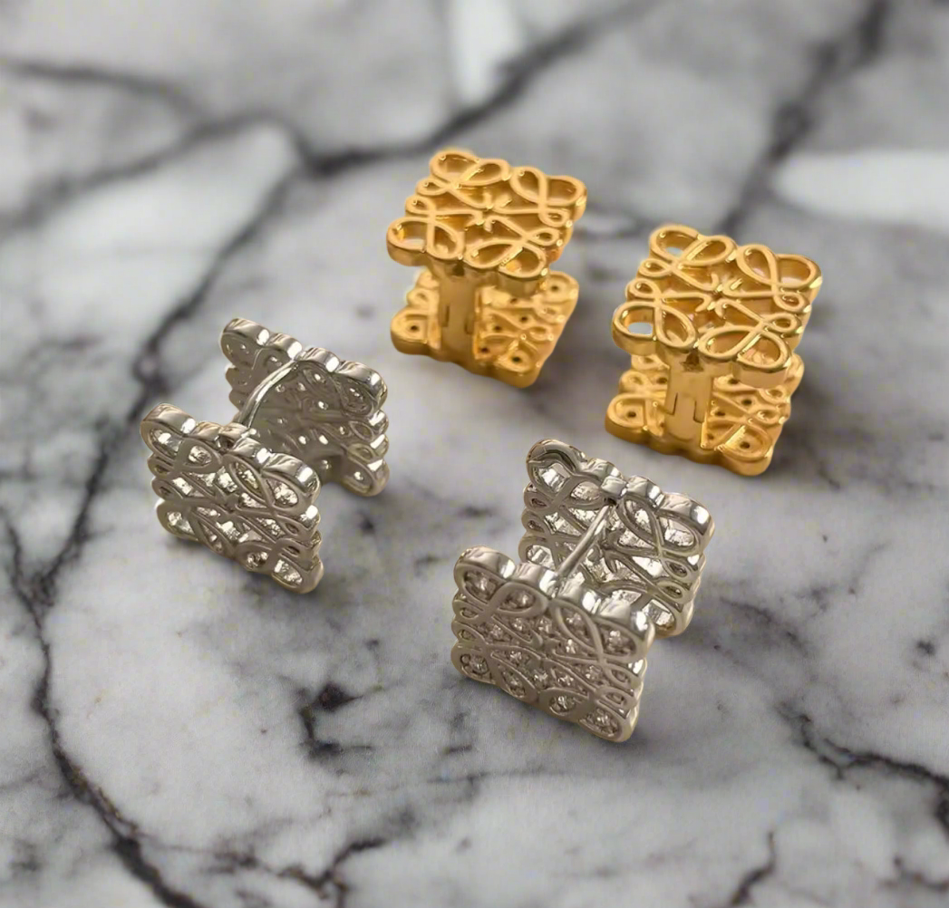 Square L charm necklace