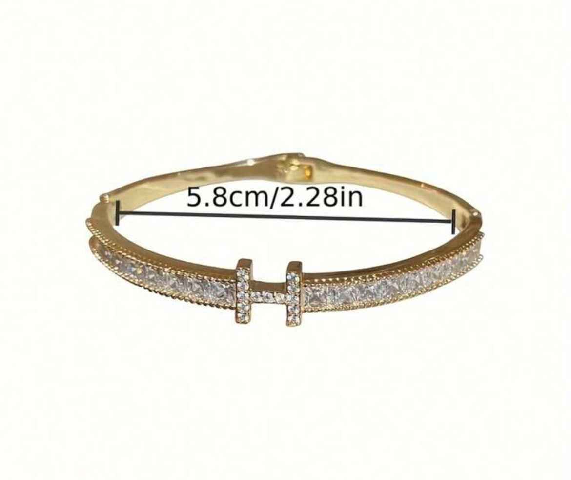 Luxurious Crystal bangles, letter H