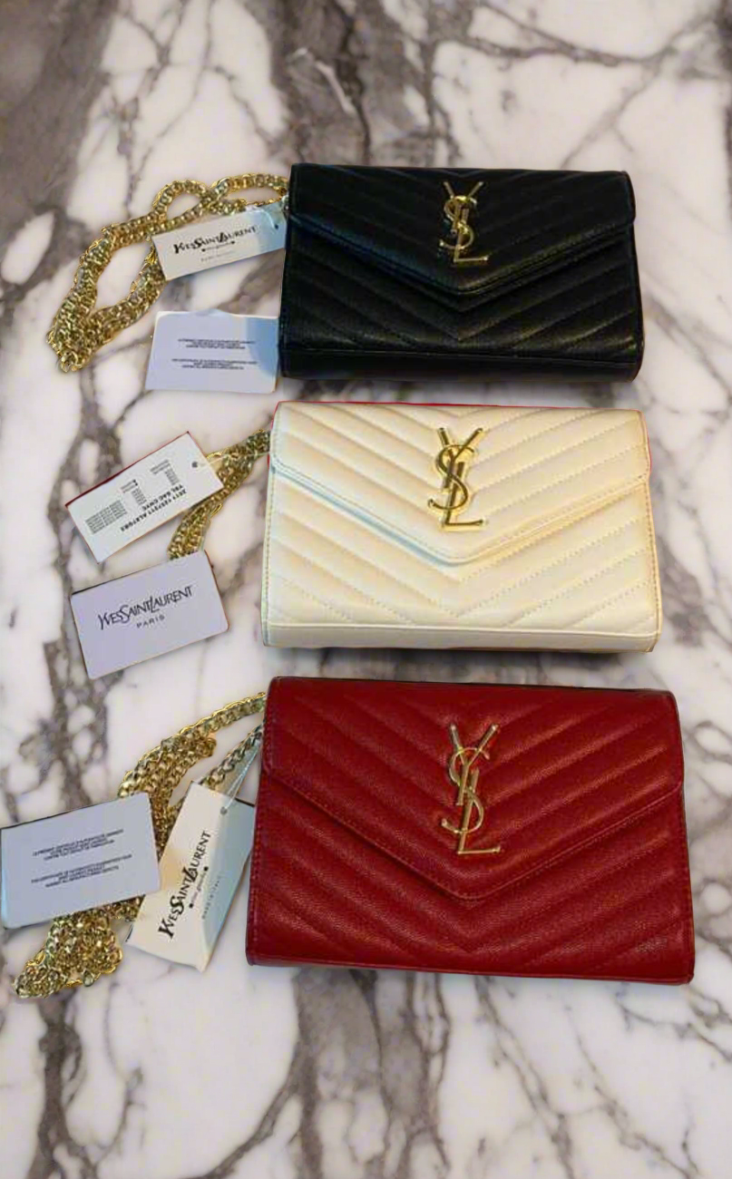Chevron leather logo crossbody clutch bag