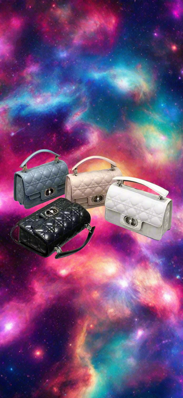 Leather Crossbody “CD Pearl” logo bag, with signature diamond quilted stitching (many options)