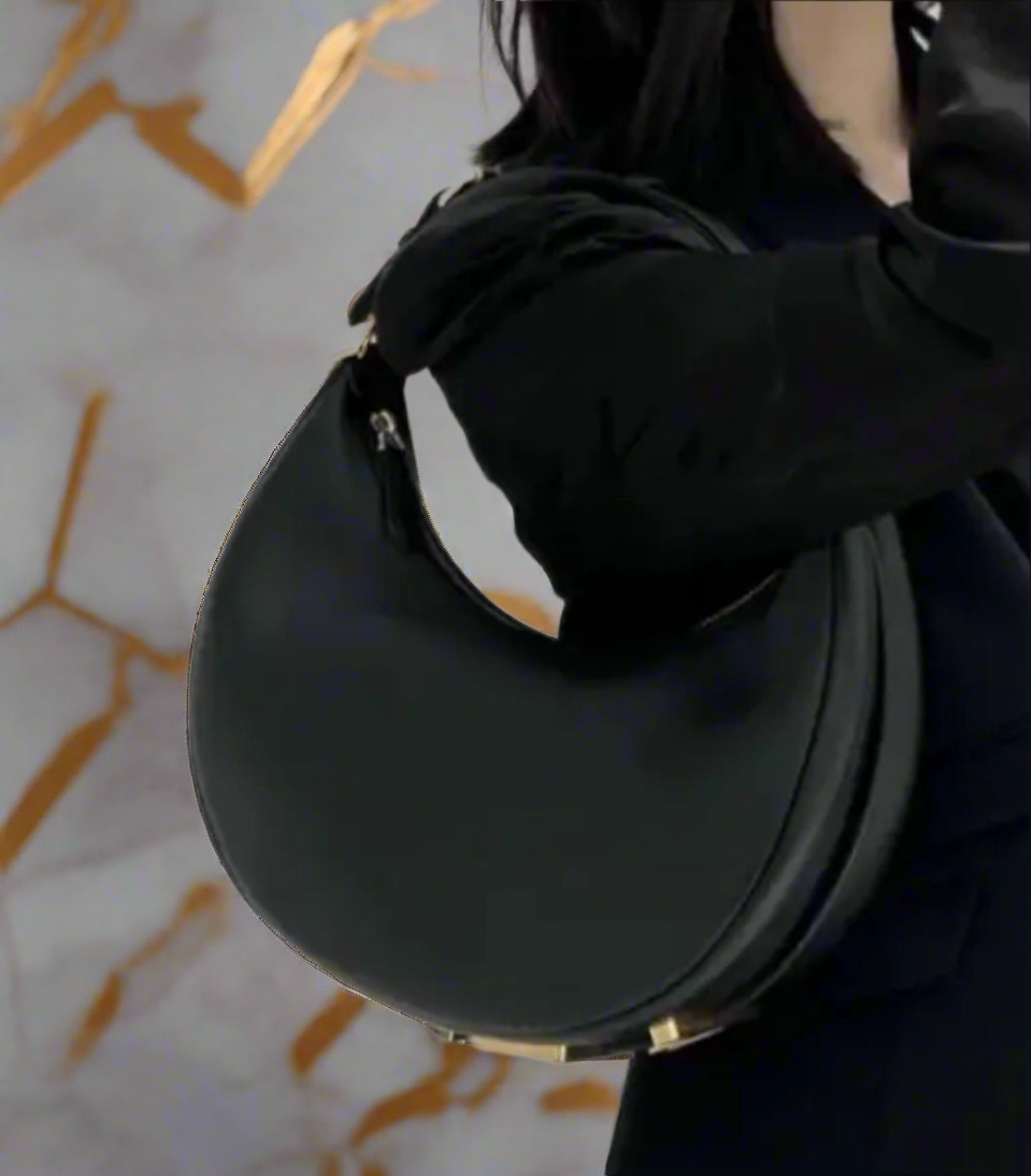 Classic shoulder hobo bag with Metal lettering (many options)